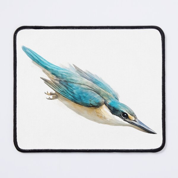 Item preview, Sacred Kingfisher in Flight — Watercolour Illustration designed and sold by Jaruart.
