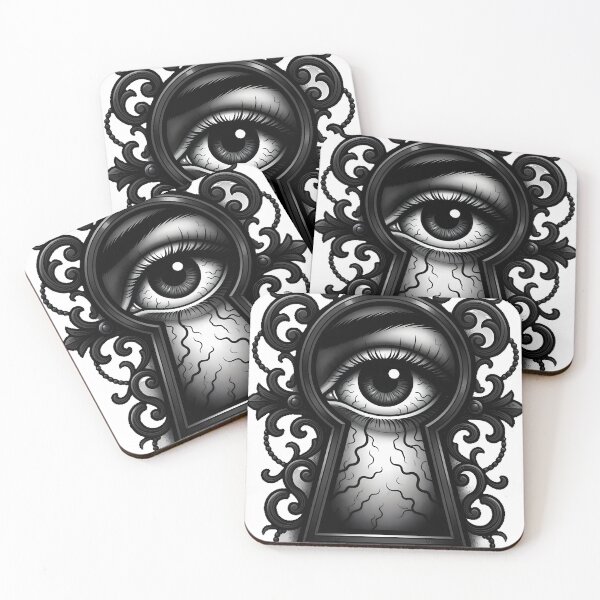 Item preview, Gothic Keyhole Eye Tattoo Flash designed and sold by IllumeInk.