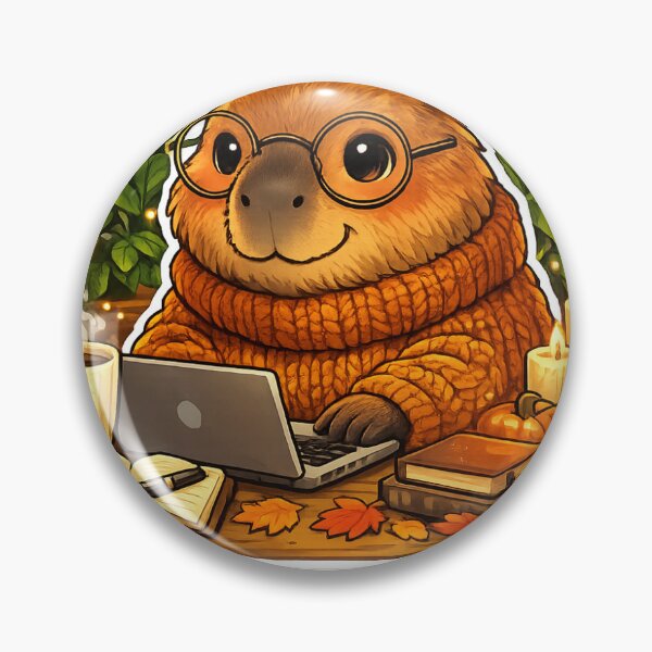 Item preview, Cozy Work From Home Capybara | Cute Autumn Office Illustration designed and sold by Cozy Art for Cozy Souls.