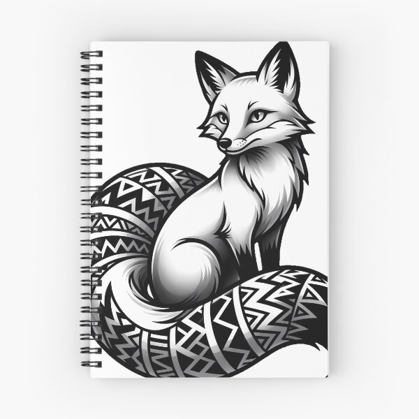 Item preview, Fox with Tribal Tail Tattoo Flash designed and sold by IllumeInk.