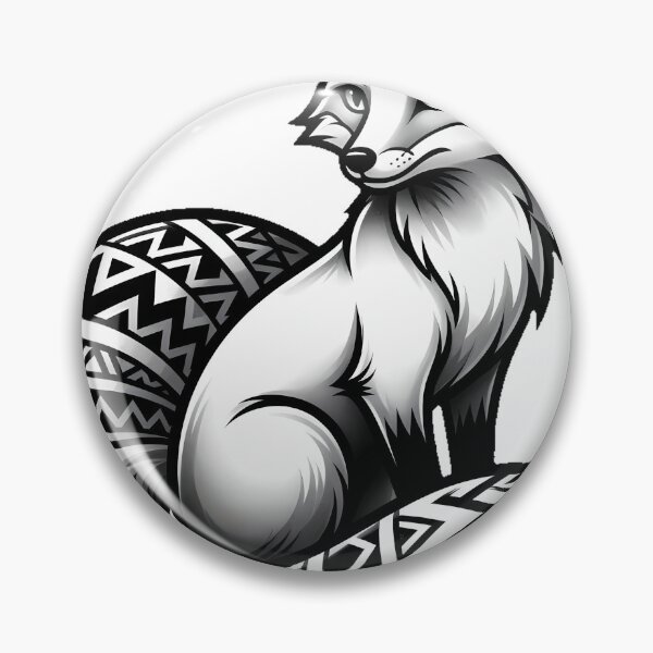 Item preview, Fox with Tribal Tail Tattoo Flash designed and sold by IllumeInk.