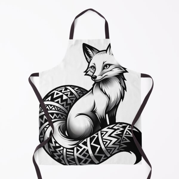 Item preview, Fox with Tribal Tail Tattoo Flash designed and sold by IllumeInk.