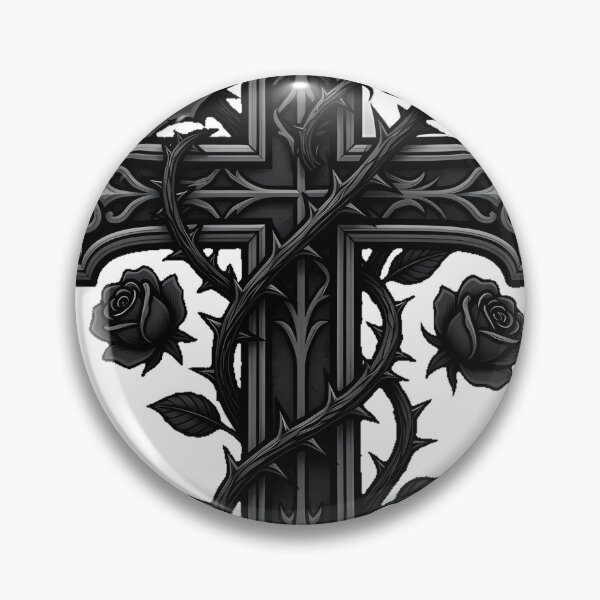 Item preview, Cross with Climbing Roses Tattoo Flash designed and sold by IllumeInk.