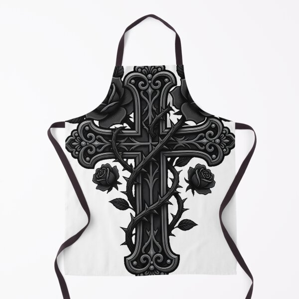 Item preview, Cross with Climbing Roses Tattoo Flash designed and sold by IllumeInk.