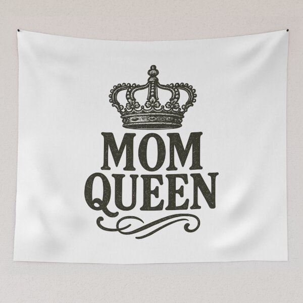 Artikelvorschau, Mom Queen – Vintage Krone Statement Design entworfen und verkauft von Pineapple-Tree.