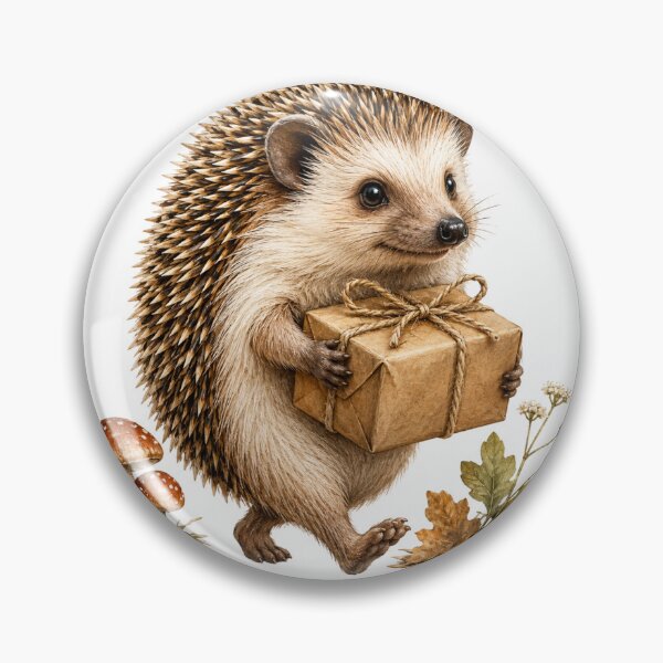 Item preview, Forest Parcel Hedgehog Woodland Delivery Art designed and sold by Mosslume Studio.