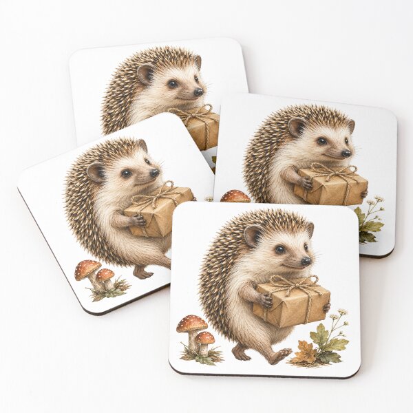 Item preview, Forest Parcel Hedgehog Woodland Delivery Art designed and sold by Mosslume Studio.