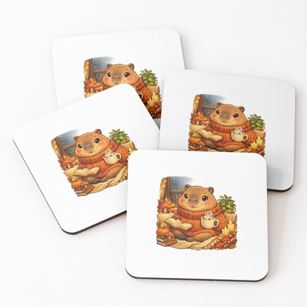 Item preview, Cozy Rainy Day Capybara | Cute Autumn Reading Illustration designed and sold by Cozy Art for Cozy Souls.