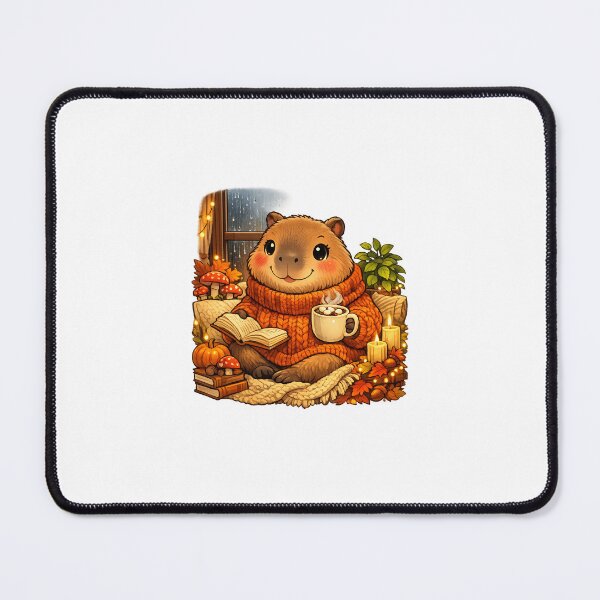 Item preview, Cozy Rainy Day Capybara | Cute Autumn Reading Illustration designed and sold by Cozy Art for Cozy Souls.