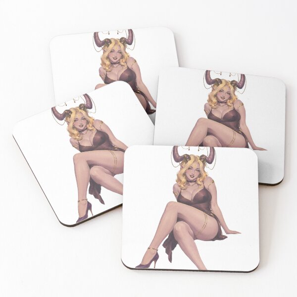 Item preview, Demoness Pin Up Girl | Dark Fantasy Succubus Original Gothic Illustration designed and sold by Cosplayvintage.