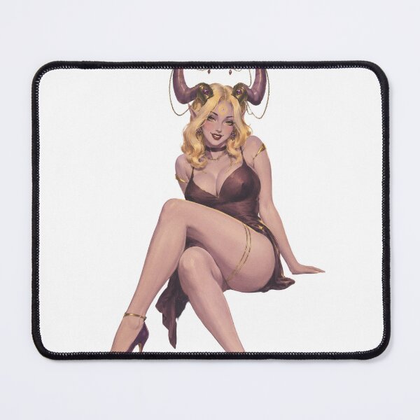 Item preview, Demoness Pin Up Girl | Dark Fantasy Succubus Original Gothic Illustration designed and sold by Cosplayvintage.