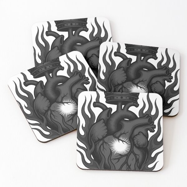 Item preview, Flaming Gothic Heart Tattoo Flash designed and sold by IllumeInk.