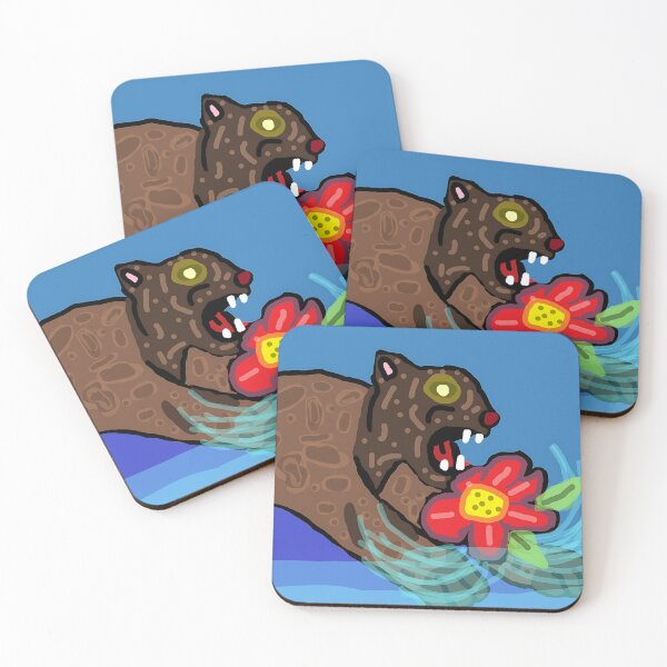 Item preview, Jaguar Holding Flower designed and sold by MarchaNaKOi.