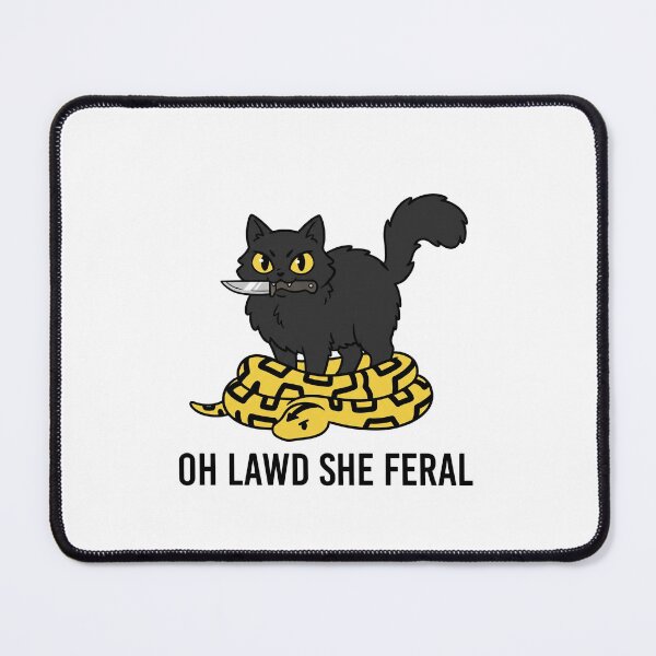 Item preview, Feral Black Cat Knife Illustration designed and sold by amazsticker.
