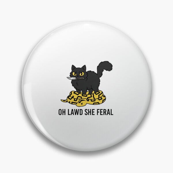 Item preview, Feral Black Cat Knife Illustration designed and sold by amazsticker.