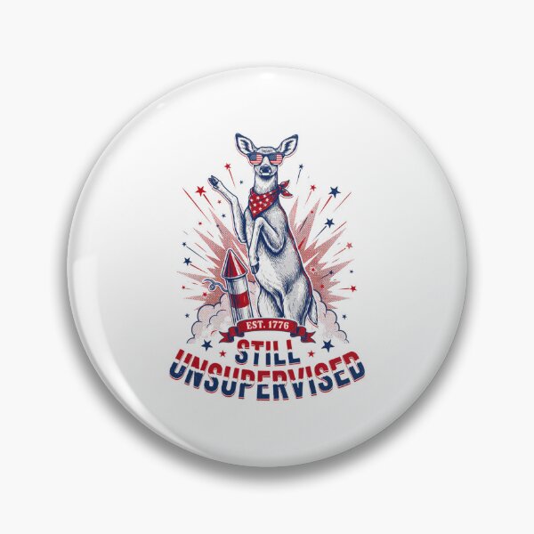Item preview, Still Unsupervised Patriotic Deer Rocket Est 1776 Tee designed and sold by DarylWelsh2024.