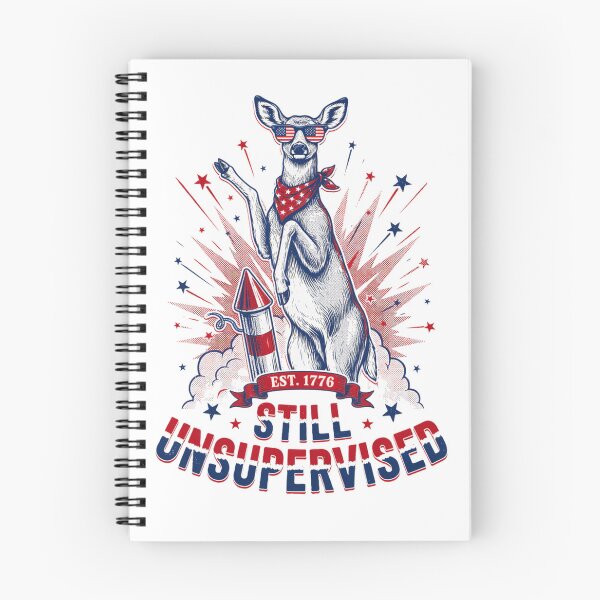 Item preview, Still Unsupervised Patriotic Deer Rocket Est 1776 Tee designed and sold by DarylWelsh2024.