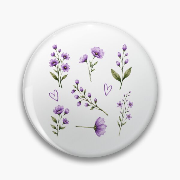 Item preview, Kawaii Purple Flowers Set  designed and sold by madebyjulia7.
