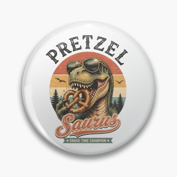 Item preview, Pretzel saurus funny T-Rex eating snack designed and sold by Sixtinebzh.