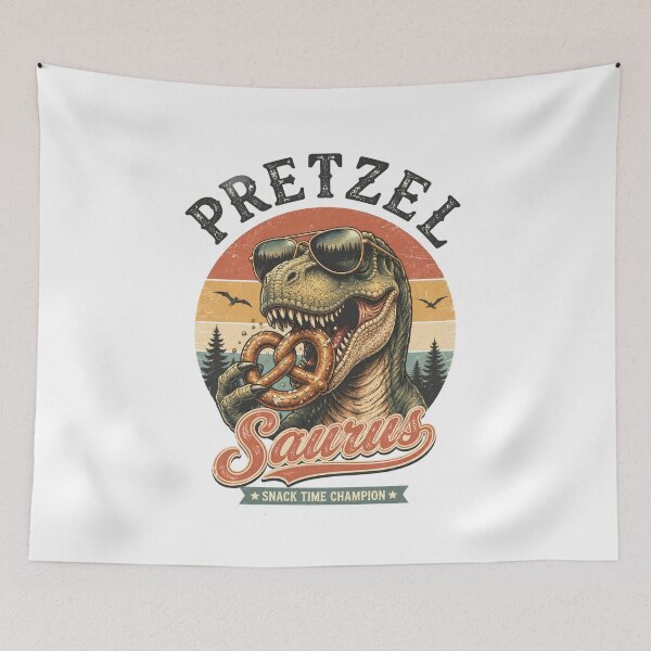 Item preview, Pretzel saurus funny T-Rex eating snack designed and sold by Sixtinebzh.