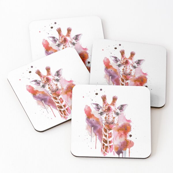 Artikelvorschau, Farbenfrohe Giraffe als Krafttier – Tier-Aquarellkunst entworfen und verkauft von calamarisky.