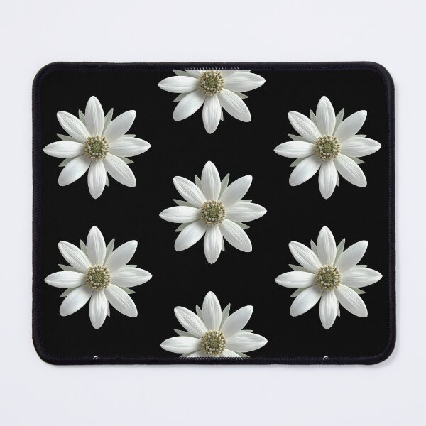 Item preview, Minimalist White Daisy on Black – High Contrast Elegant Floral Pattern designed and sold by Jyoti-Quotes.