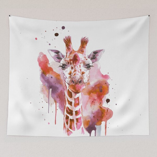 Item preview, Colourful Giraffe Spirit Animal – Animal Watercolour Art designed and sold by calamarisky.