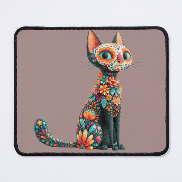 Item preview, Dia de Muertos Sugar Skull Cat | Mexican Folk Art Illustration designed and sold by MythicMood.