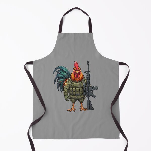 Item preview, Badass Tactical Rooster Soldier Standing At Attention Mascot designed and sold by BreezifyDesignStudio.