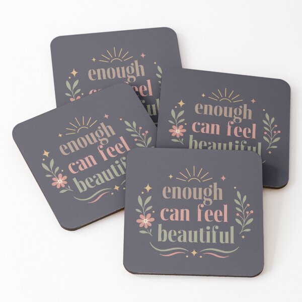 Item preview, Enough Can Feel Beautiful – Positive Mindfulness Typography designed and sold by CosmicQuietStudio.