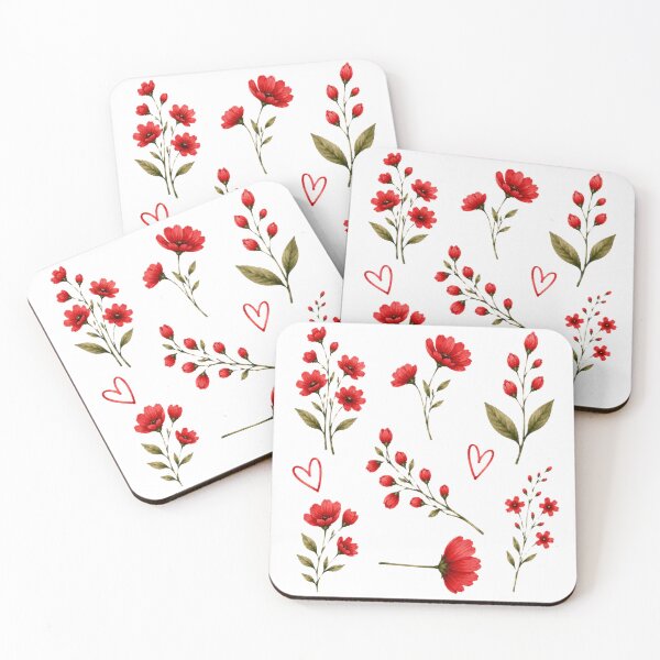Item preview, Kawaii Red Flowers Set  designed and sold by madebyjulia7.
