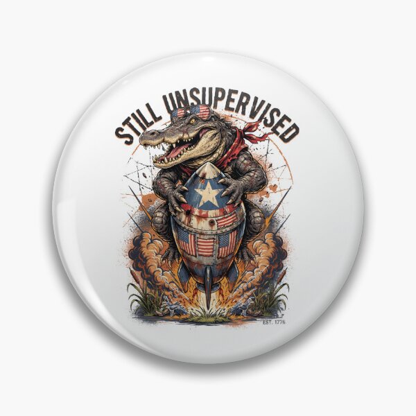 Item preview, Still Unsupervised Patriotic Alligator Rocket Swamp Tee v1 designed and sold by DarylWelsh2024.