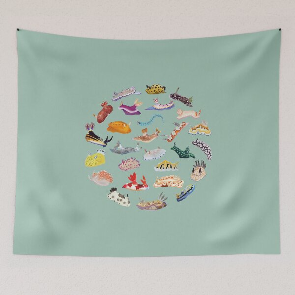 Item preview, Round Pattern Copy 27 Nudibranch - Sea Slug designed and sold by Poulpimousse.
