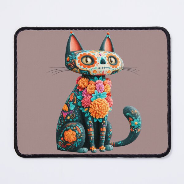 Item preview, Dia de Muertos Sugar Skull Cat | Mexican Folk Art Illustration designed and sold by MythicMood.
