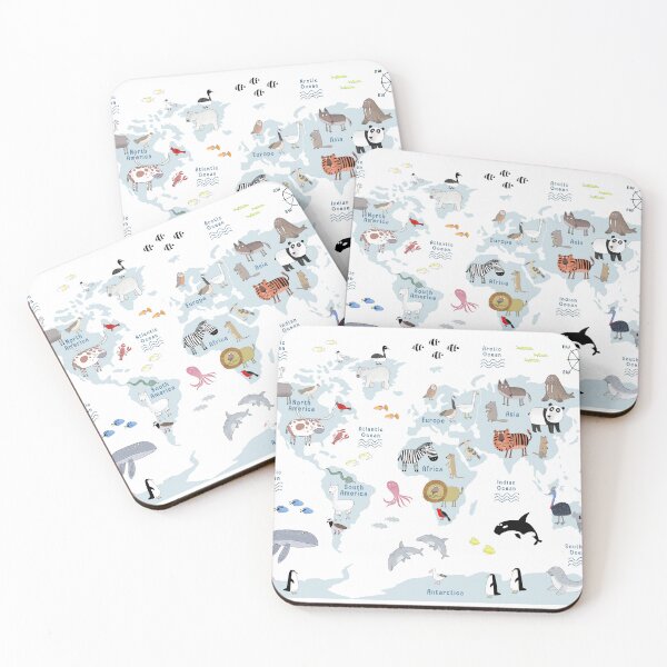 Item preview, Oceanic Blue: Illustrated Map of the World designed and sold by Carla Daly.