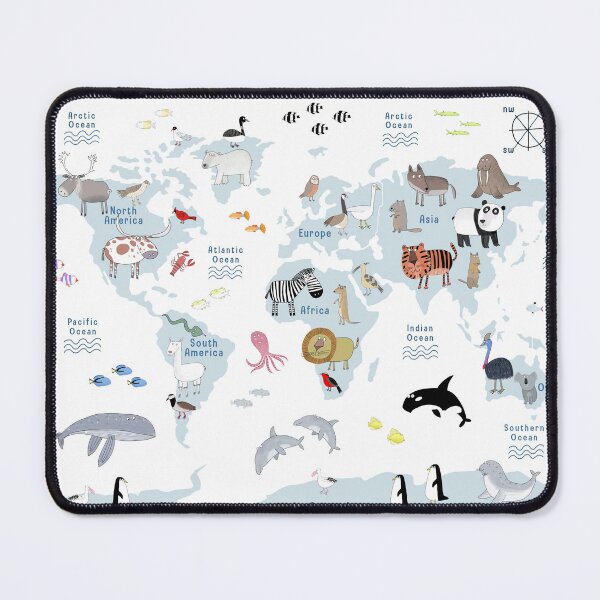 Item preview, Oceanic Blue: Illustrated Map of the World designed and sold by Carla Daly.