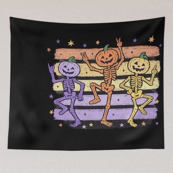 Item preview, Preppy Pumpkin Skeleton Striped Halloween Autumn designed and sold by LASTIQUE-dd.