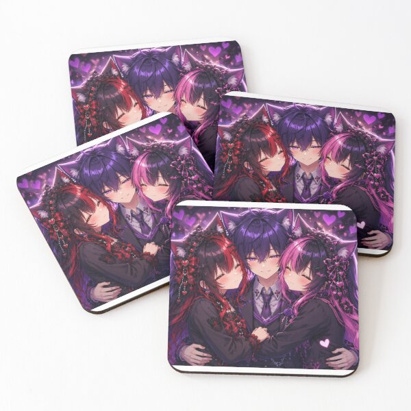 Item preview,  Gothic Neko Trio – Dark Anime Cat Girls & Boy Premium  designed and sold by Revyra Design .