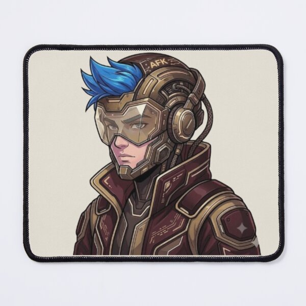 Item preview, Cyberpunk Gamer Pilot Neon Blue Hair Art designed and sold by Northern Glow Art.