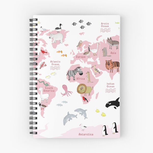 Item preview, Illustrated Pink World Map designed and sold by Carla Daly.
