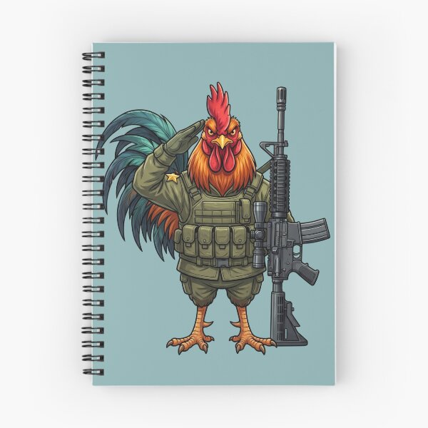 Item preview, Badass Saluting Rooster Soldier Patriotic Military Chicken designed and sold by BreezifyDesignStudio.