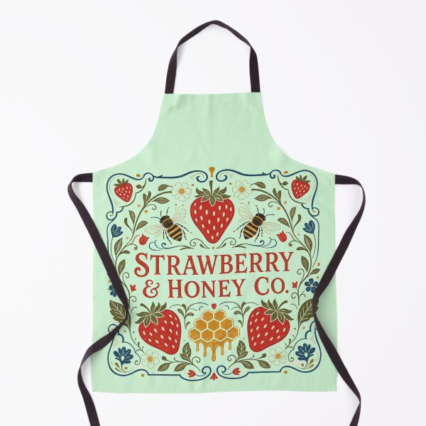 Item preview, Strawberry & Honey Co. | Folk Art Strawberry | Cottagecore Bee Garden Aesthetic designed and sold by Fernhaven.