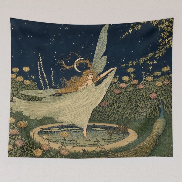 Item preview, The Peacock by Ida Rentoul Outhwaite - Art Nouveau Fairy Garden Illustration for Fantasy Art Lovers designed and sold by RickE.