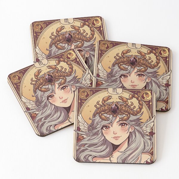 Item preview, Scorpio Energy Zodiac Goddess Art | Mystical Scorpio Astrology Anime Illustration | Celestial Water Sign Portrait designed and sold by RSDigitalPrintDesign.