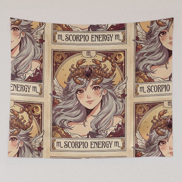 Item preview, Scorpio Energy Zodiac Goddess Art | Mystical Scorpio Astrology Anime Illustration | Celestial Water Sign Portrait designed and sold by RSDigitalPrintDesign.