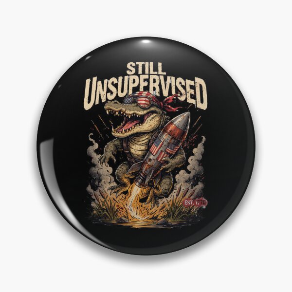 Item preview, Still Unsupervised Patriotic Alligator Rocket Swamp Tee v3 designed and sold by DarylWelsh2024.