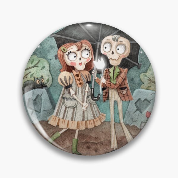 Item preview, Watercolor Skeleton Couple illustration designed and sold by Sasha Zinch Design.