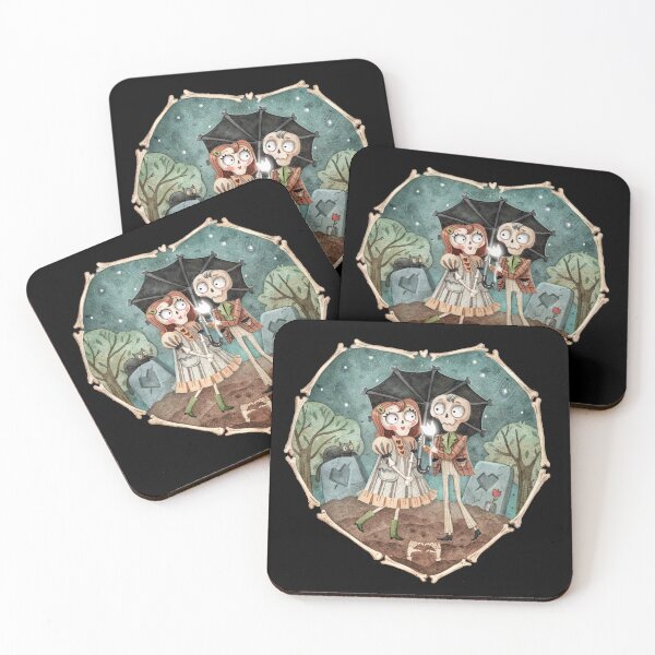 Item preview, Watercolor Skeleton Couple illustration designed and sold by White Rabbit Design .