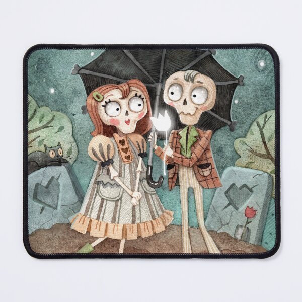 Item preview, Watercolor Skeleton Couple illustration designed and sold by Sasha Zinch Design.