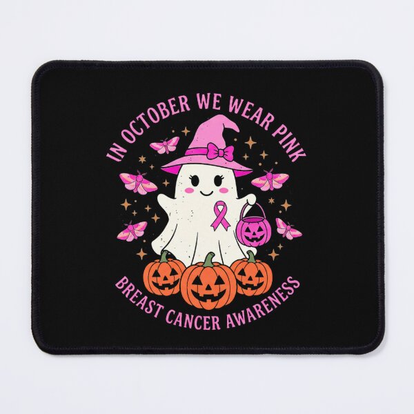 Item preview, In October We Wear Pink Spooky Cute Ghost Witch Halloween designed and sold by HamadaArtivio1.
